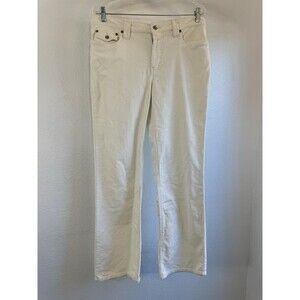 Faded Glory Pants Women 12 White Straight Corduroy Cotton Blend Stretch Y2K 2000